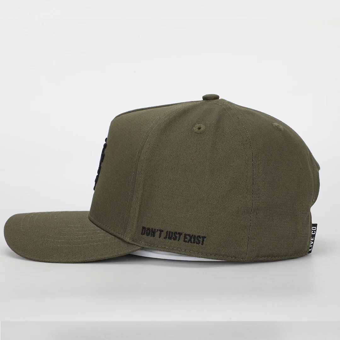 LVCO "Khaki Green/Black" A-Frame Snapback - Image 3