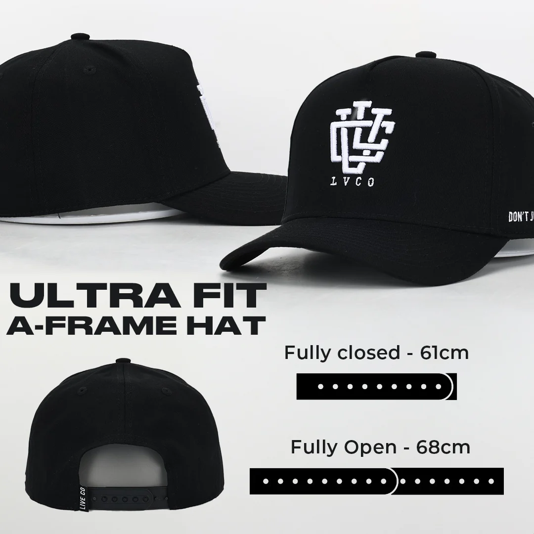 ULTRA FIT Jet Black A-Frame Snapback